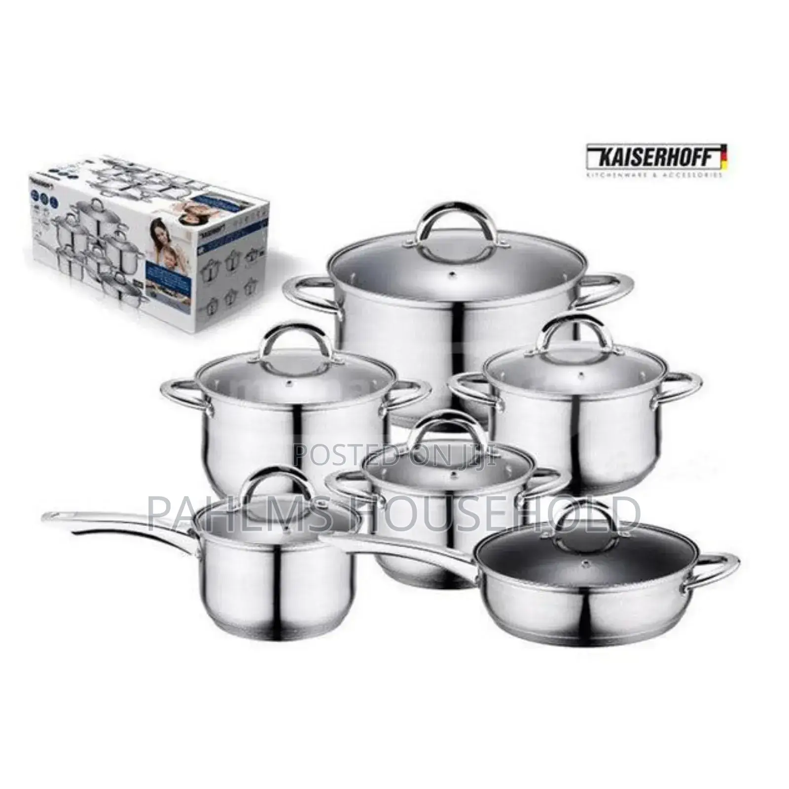 6-Set Stainless Steel Induction Cookwares