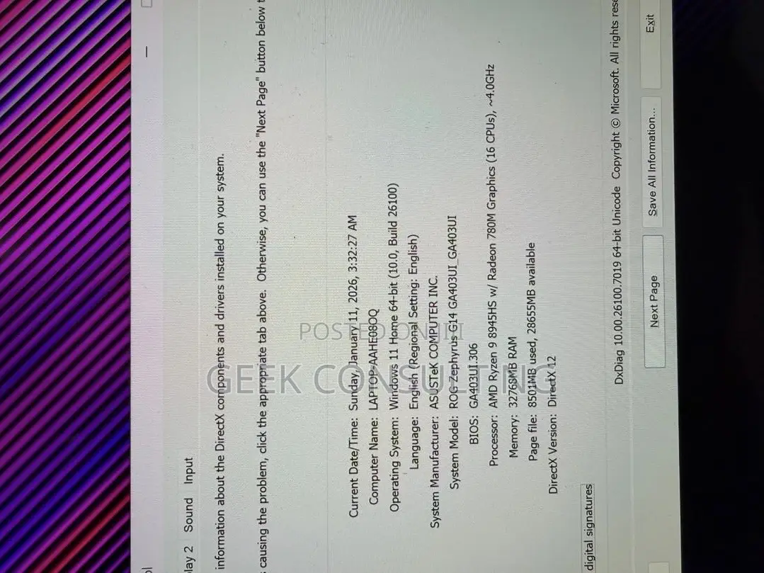 Laptop Asus ROG Zephyrus G14 32GB AMD Ryzen 9 SSD 1T
