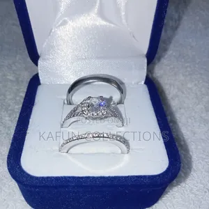 Non-Fading Simple Design Original Steel and Zirconia Ring Set