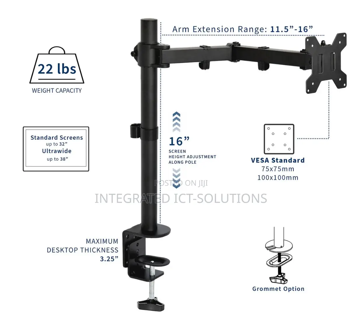 Arm Single Monitor Desk Mount