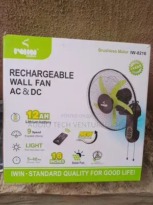 Iwin Rechargeable Wall Fan Ac Dc