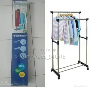 Double Pole Cloth Hanger/Rack With Wheels