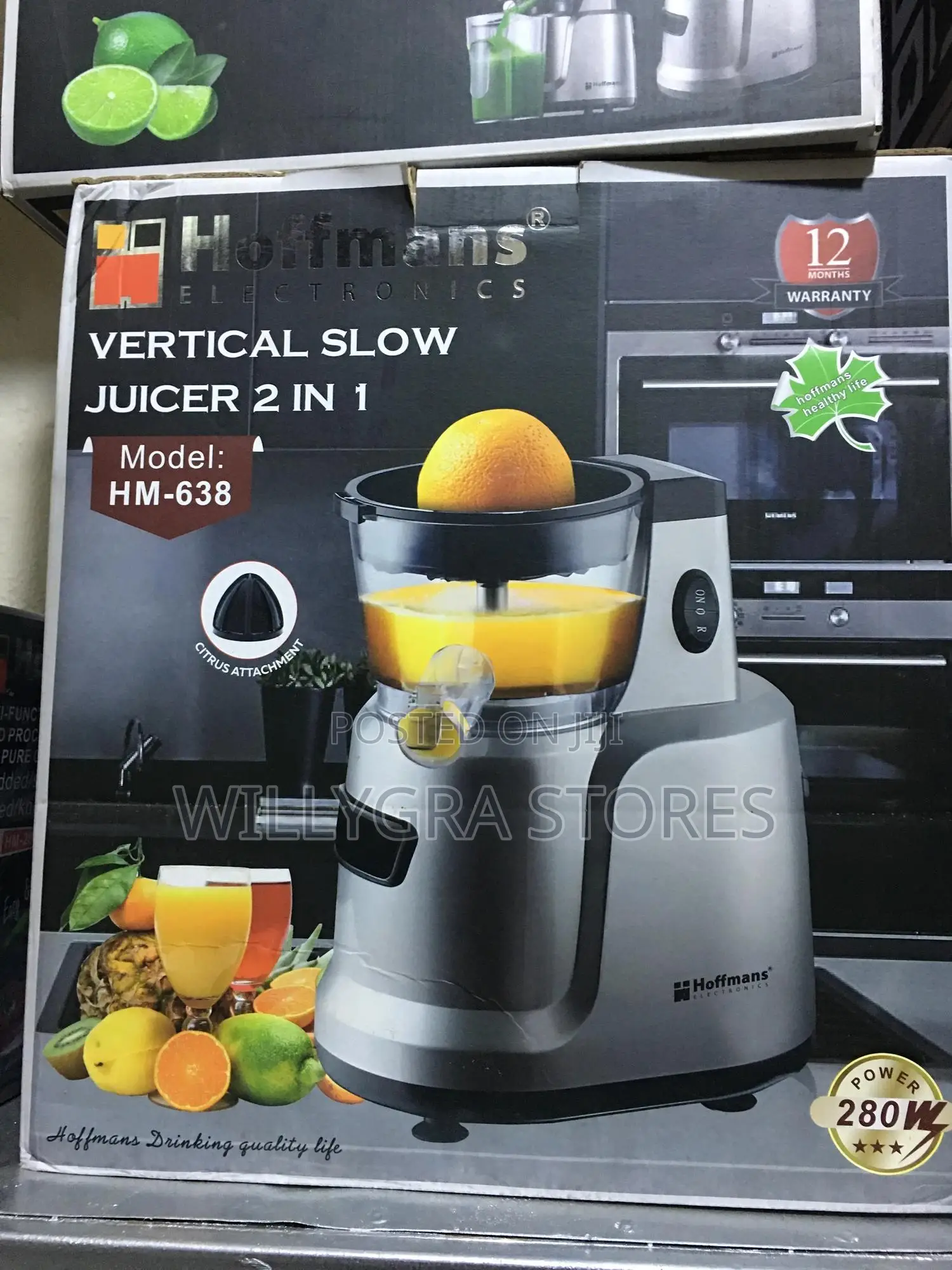 Hoffmans 2 In 1 Vertical Slow Juicer / Citrus Juicer