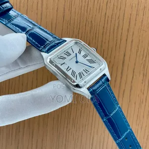 Leather Cartier Mens Wristwatch