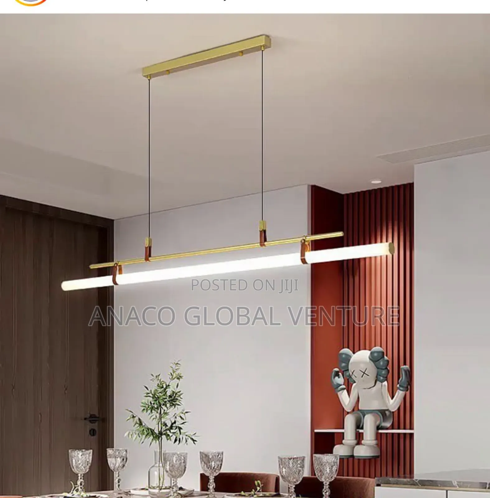 Classic Led Pendant Light 3 Colour's Light Gold Body.