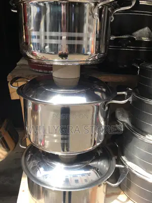3 Large Set Original Stainless Steel Pot Available