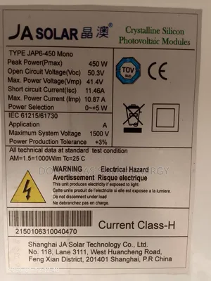Ja Solar Panel 450w 120cells