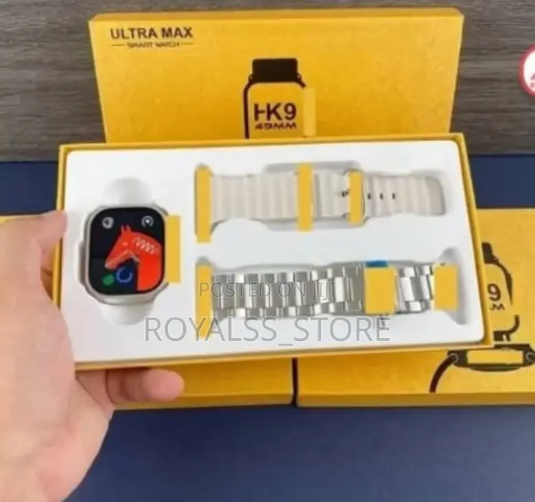 Hk9 Ultra Max Smart Watch Bt – Wireless Charging-Silver Set