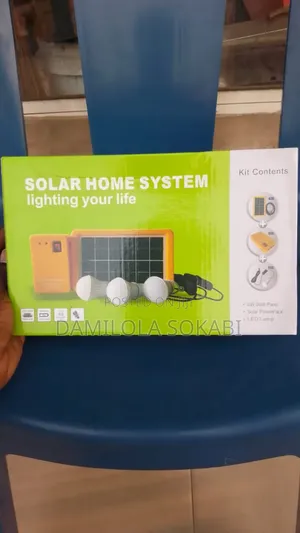 Solar Power Panel Generator Kit 5v Usb 3 Led Bulbs With Bluetooth