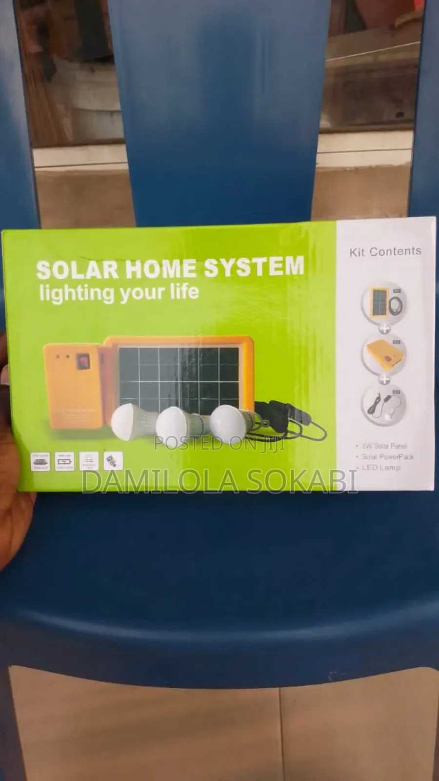 Solar Power Panel Generator Kit 5v Usb 3 Led Bulbs With Bluetooth