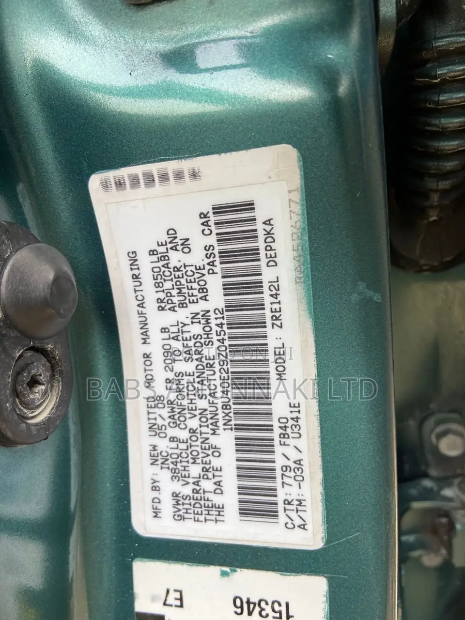Toyota Corolla 2008 Green