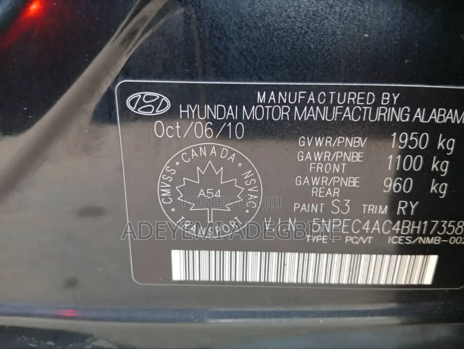 Hyundai Sonata 2011 Black
