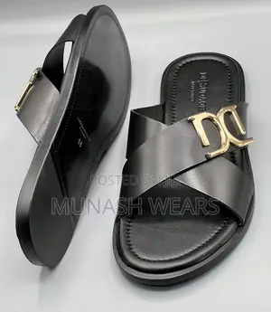 Italian Leather Slipers For Men Available In Brown And Black