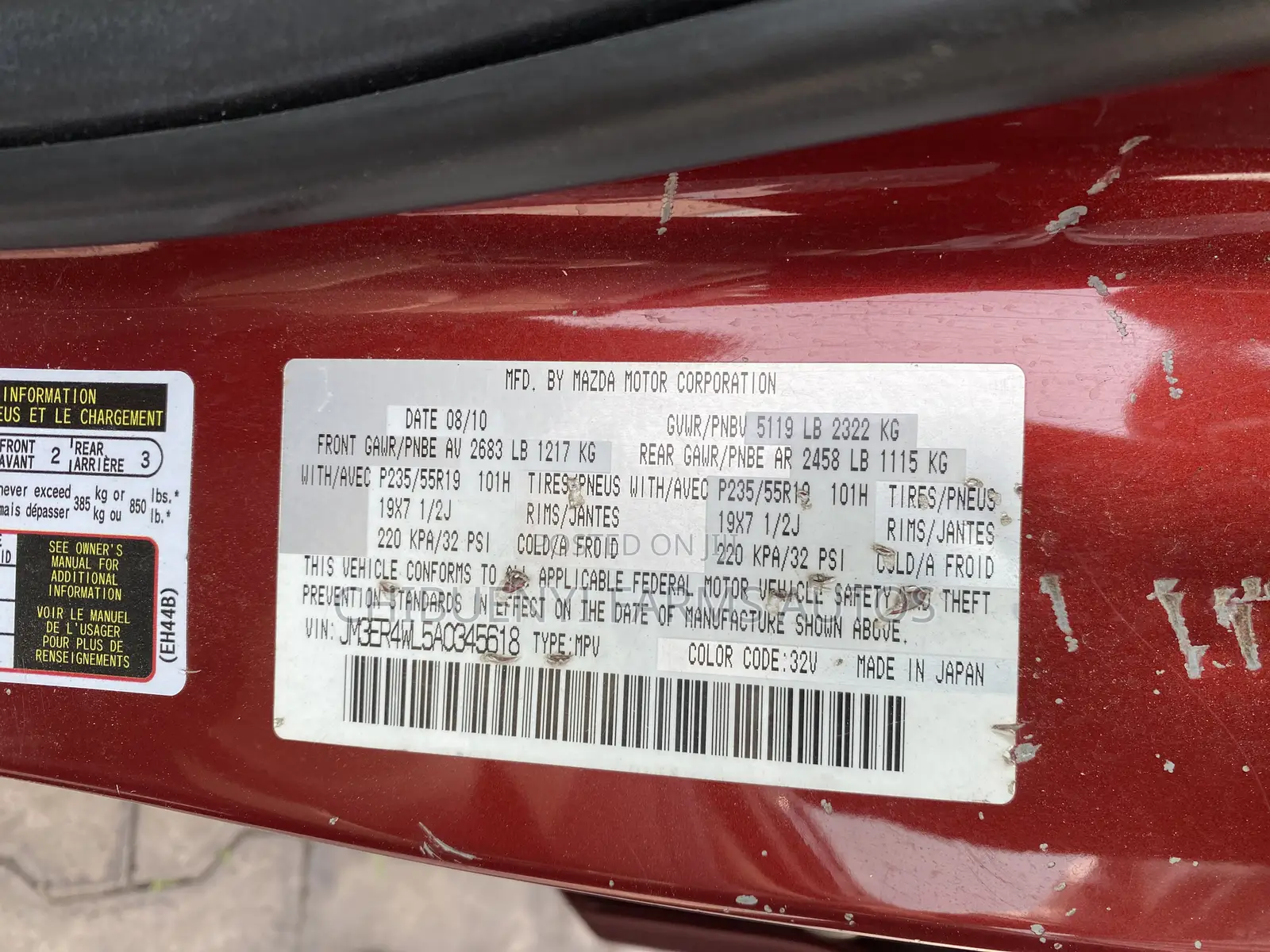Mazda CX-7 2011 Red
