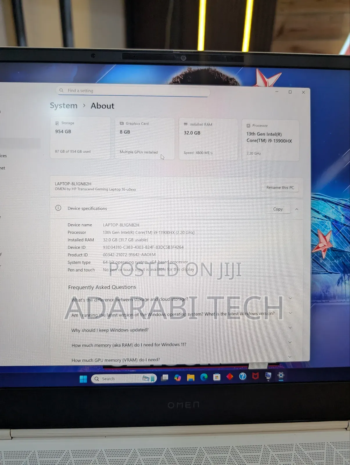Laptop HP Omen 16 32GB Intel Core I9 SSD 1T