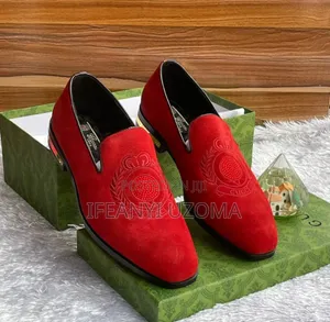 Red Color, Black Color, Classic Suede Shoe
