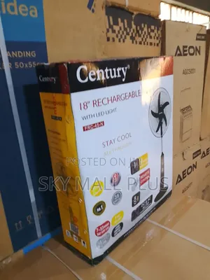 Century 18" Rechargeable Standing Fan – Strong Silent Motor