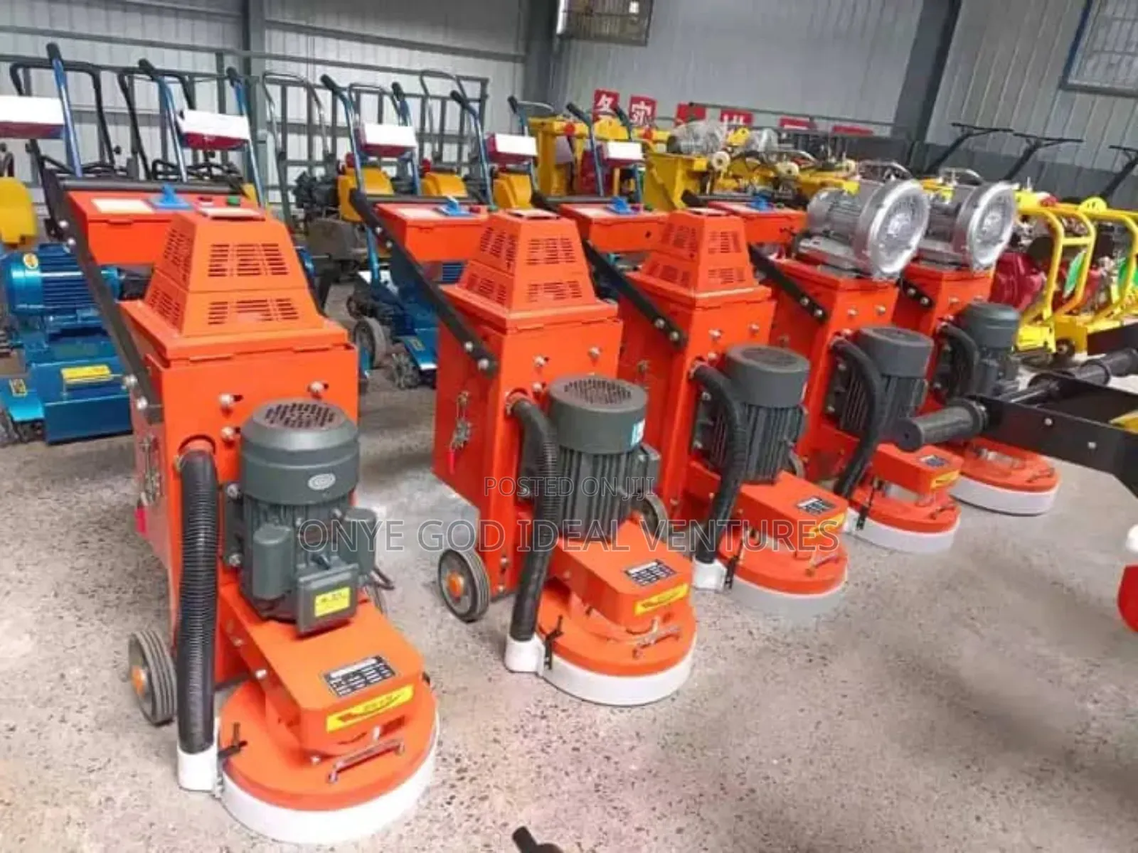 Electric Floor Grinder With a Vacuum Attachment.