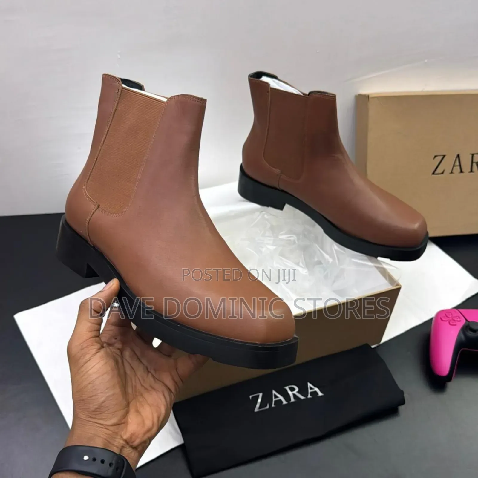 Zara Square Faced Leather Boots