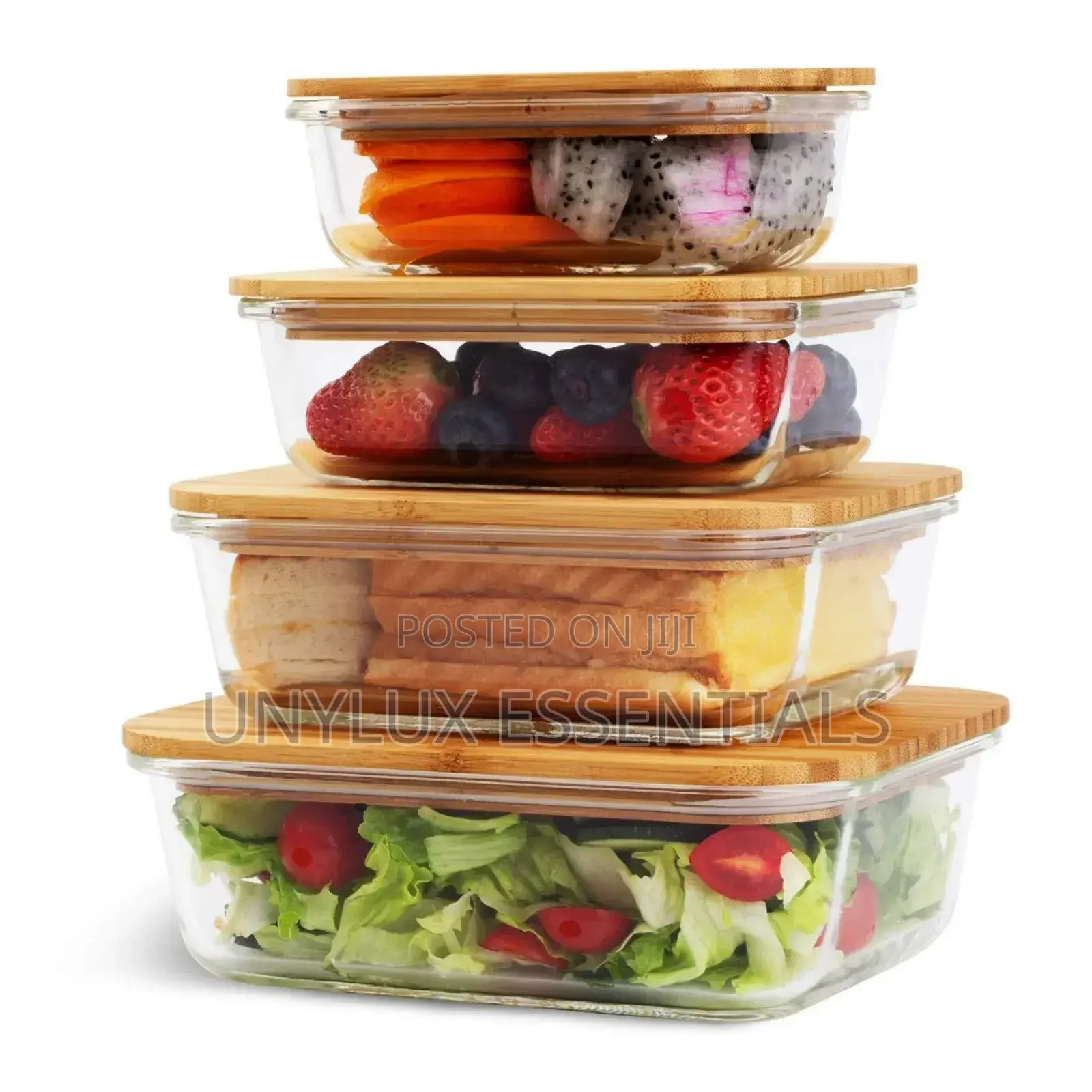 4pcs Borosilicate Glass Storage