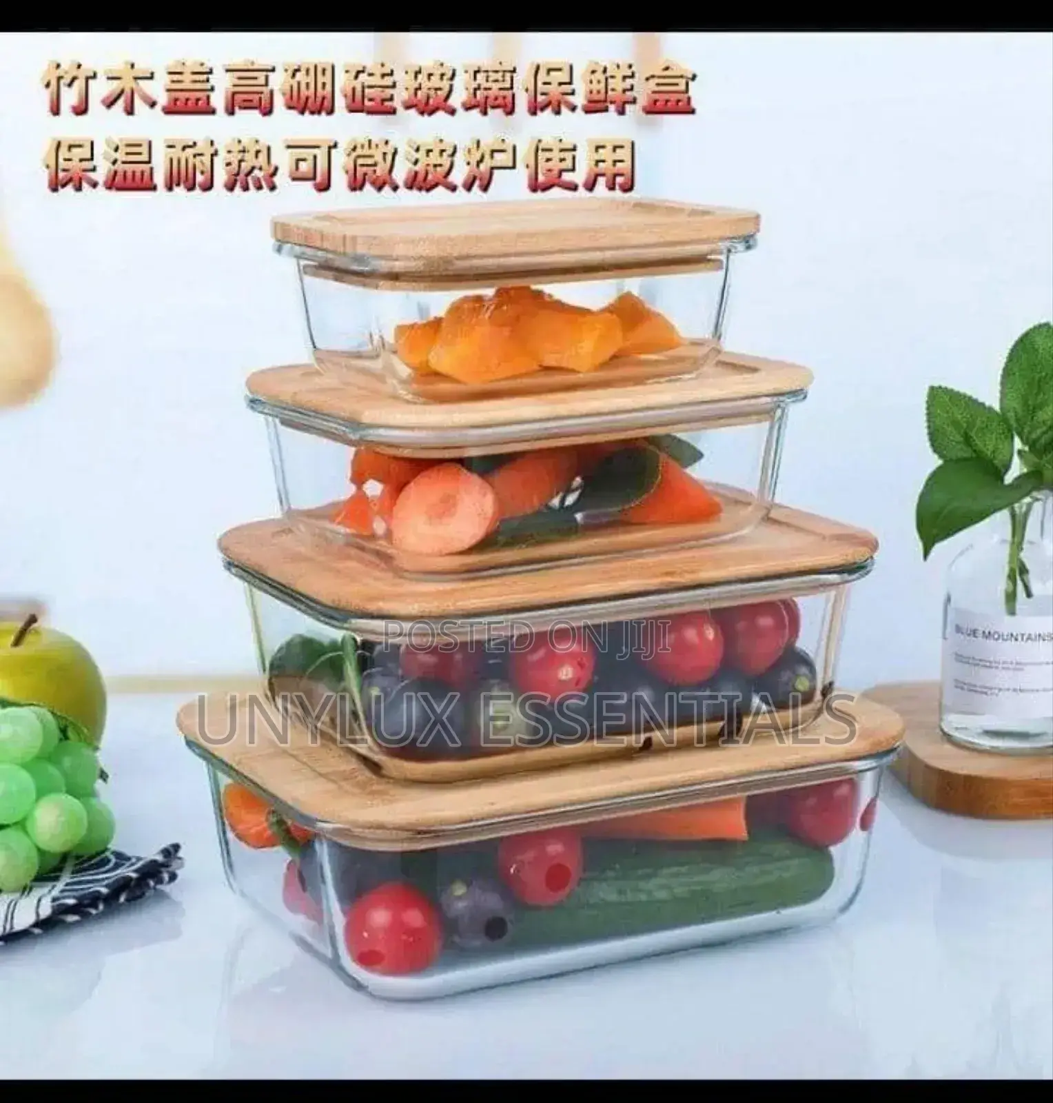 4pcs Borosilicate Glass Storage