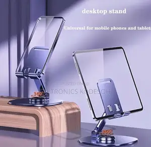 2-Stage Adjustable Aluminum Phone Stand With 360° Rotation