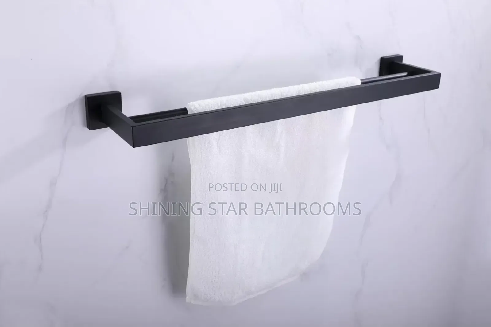 Black Double Square Towel Rail