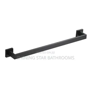 Black Single Square Towel Rail