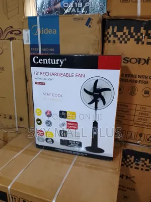 Century 18" Rechargeable Standing Fan – Smooth Oscillation