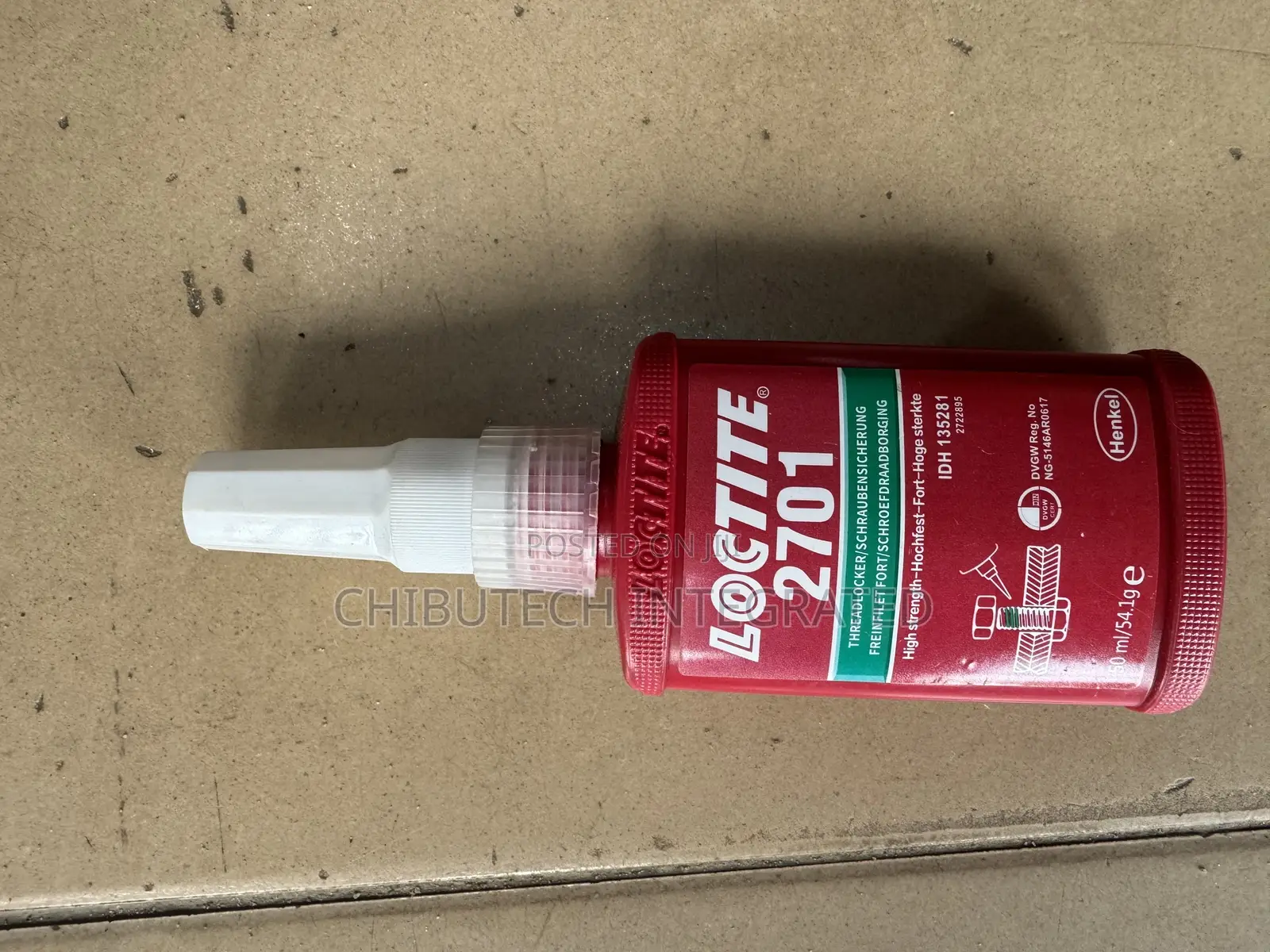 Loctite 2701 High-Strength Threadlocker.