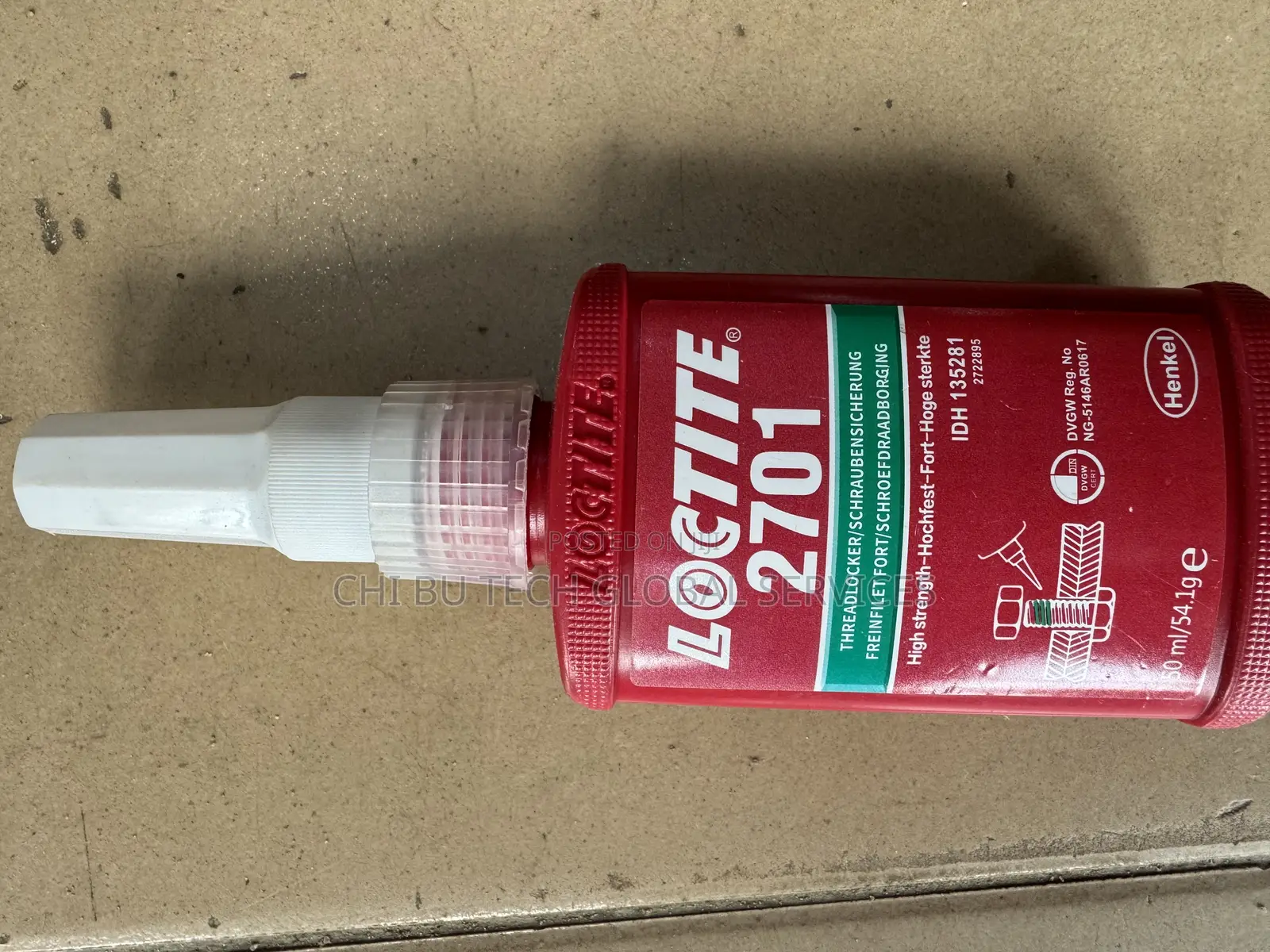 Loctite 2701 High-Strength Threadlocker.