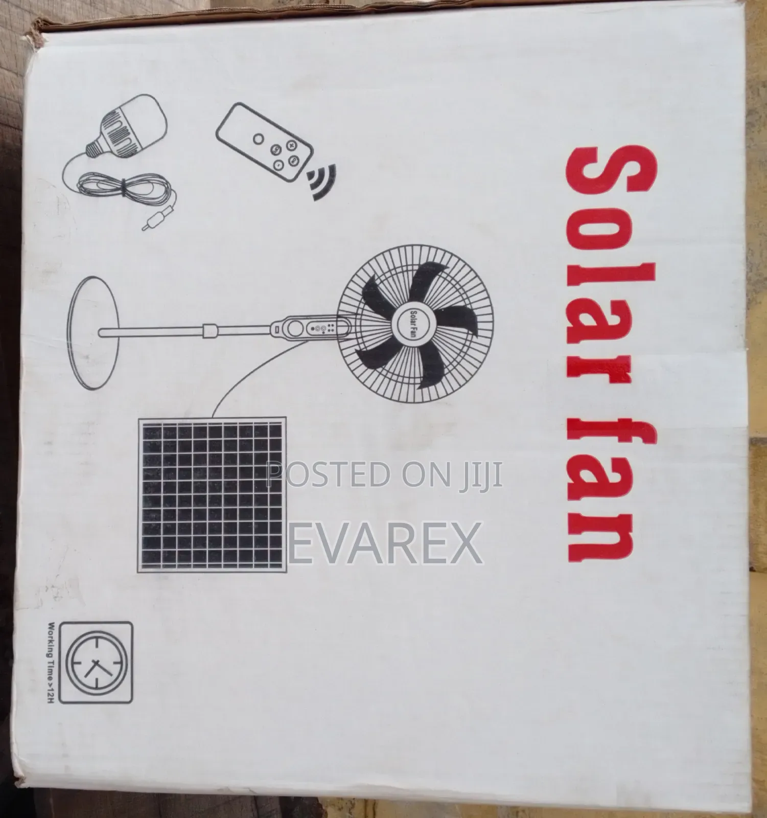 Quality Solar Rechargable Fan With Panel, Bulb and Remote Control
