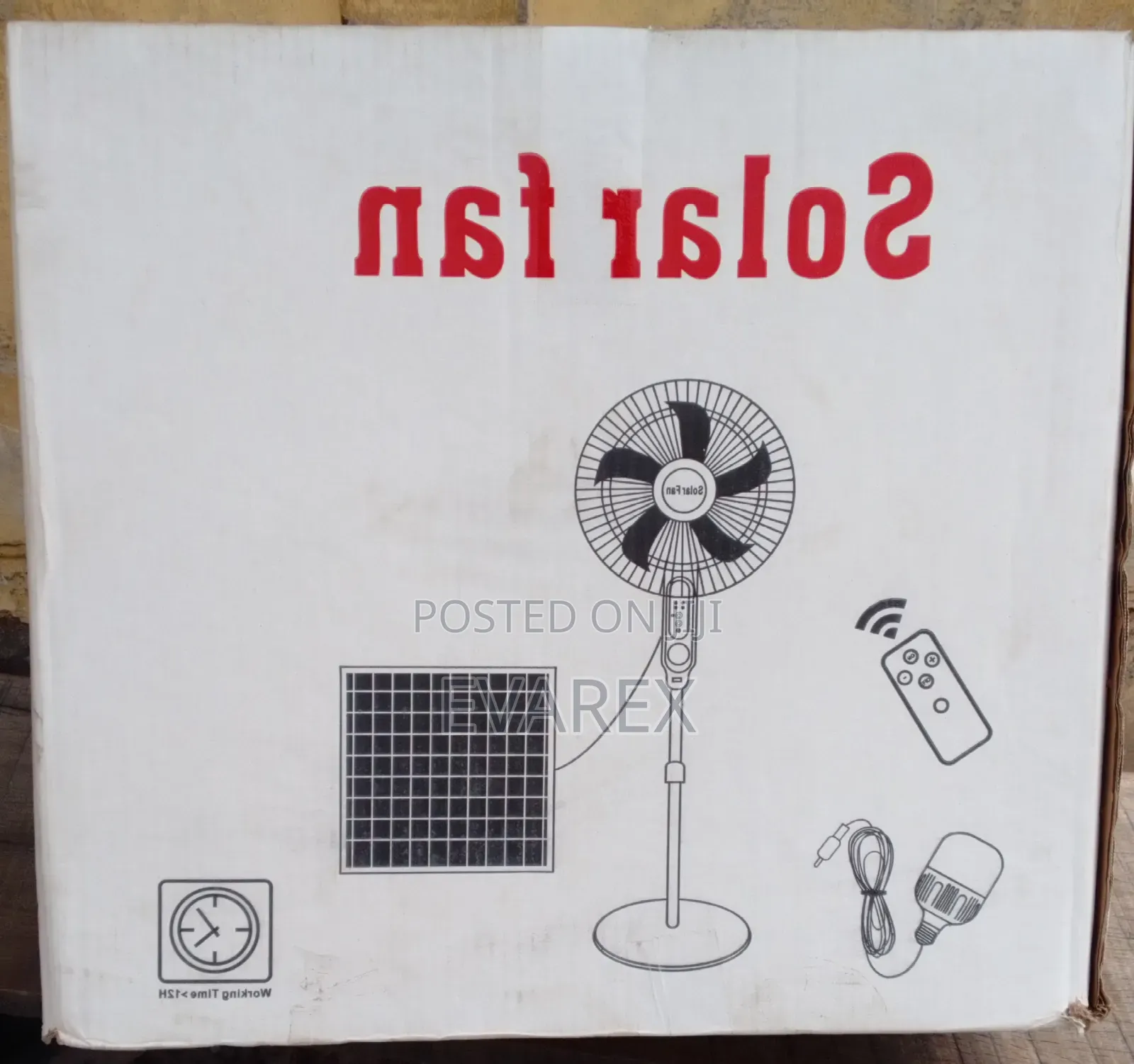 Quality Solar Rechargable Fan With Panel, Bulb and Remote Control