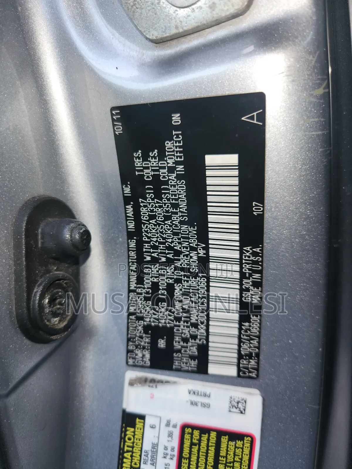 Toyota Sienna 2012 White