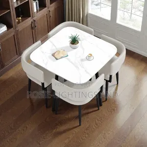 New Square Dinning Table and 4 Chairs - White