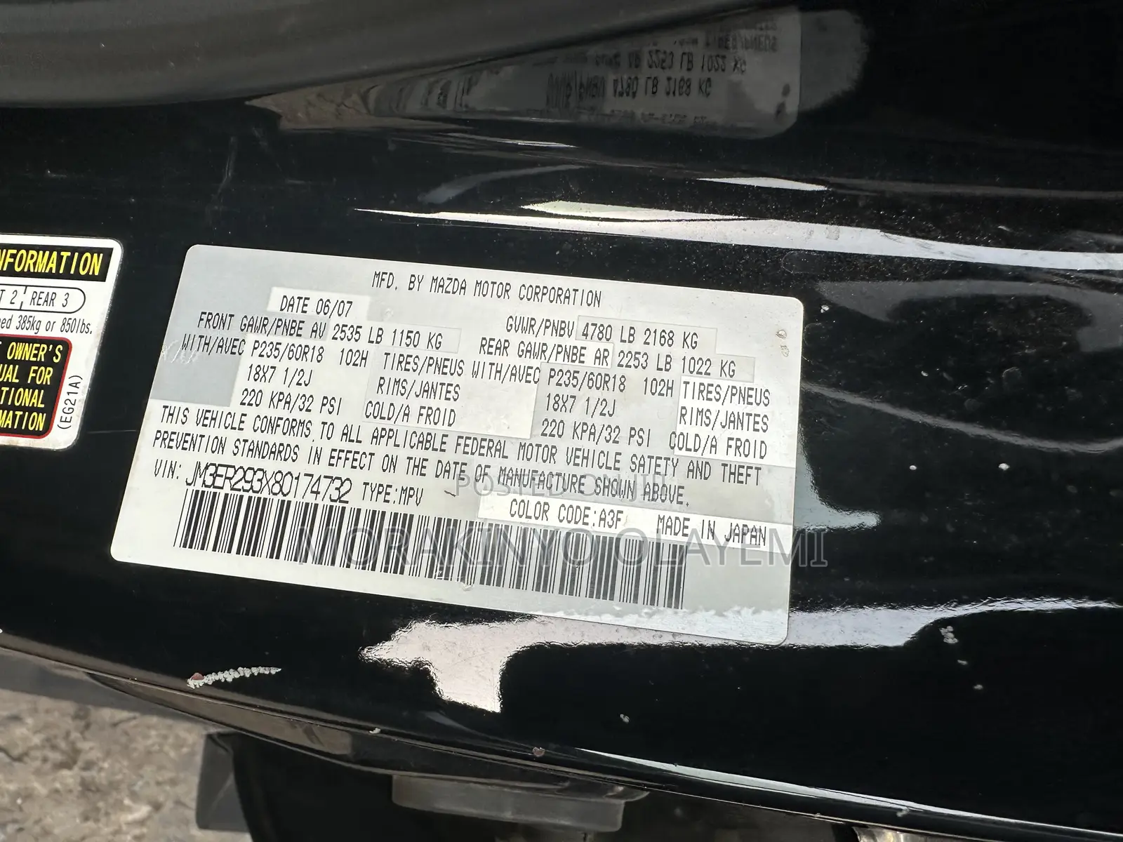 Mazda CX-7 2007 Black
