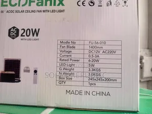 Solar Ceiling Fan With Led Light