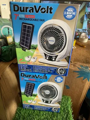 Duravolt 7" Rechargeable Fan With Solar Panel Led Bulbs - DRF-607