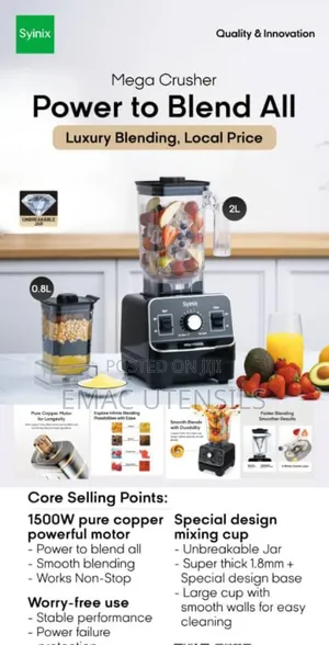 High Quality 2 in 1 Syinix Crusher Blender