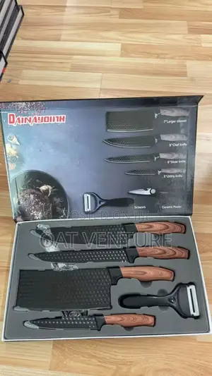 6-Piece Professional Kitchen Knife Set With Ceramic Peeler Scissors
