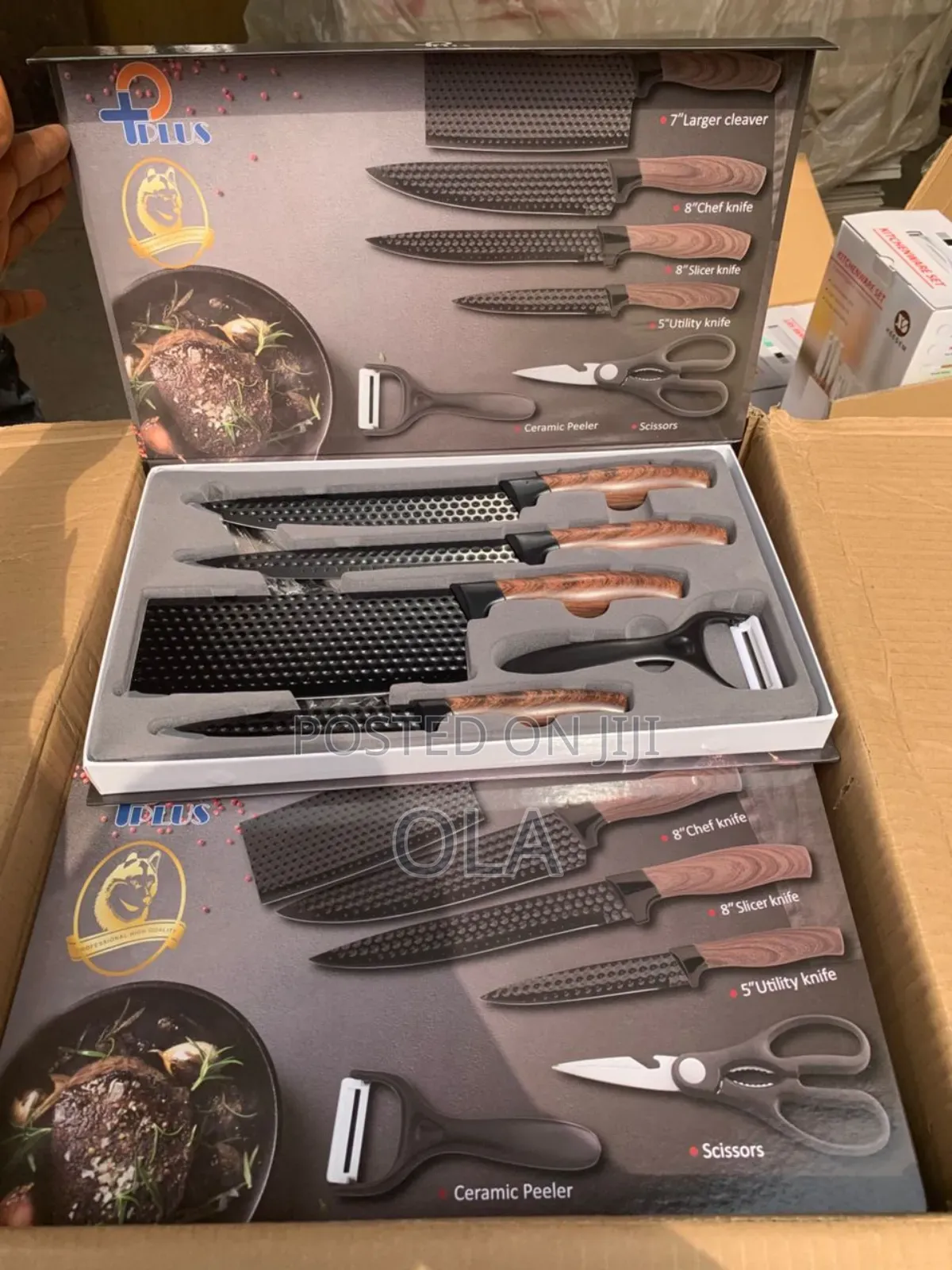 6-Piece Professional Kitchen Knife Set With Ceramic Peeler Scissors