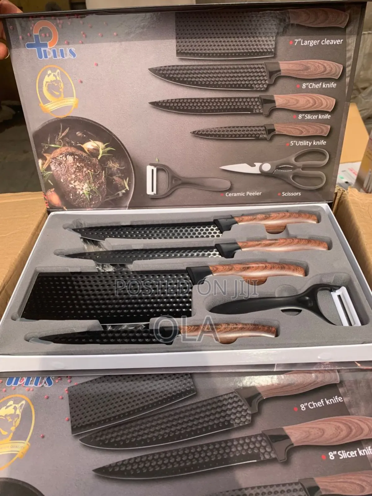 6-Piece Professional Kitchen Knife Set With Ceramic Peeler Scissors