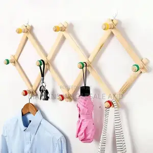 Wooden Expandable Wall-Mounted Accordion Rack or Hanger.