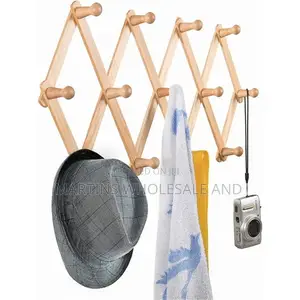 Wooden Expandable Wall-Mounted Accordion Rack or Hanger.