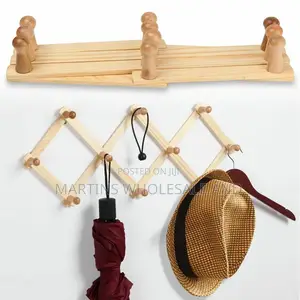 Wooden Expandable Wall-Mounted Accordion Rack or Hanger.