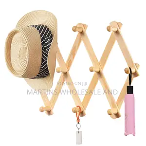 Wooden Expandable Wall-Mounted Accordion Rack or Hanger.