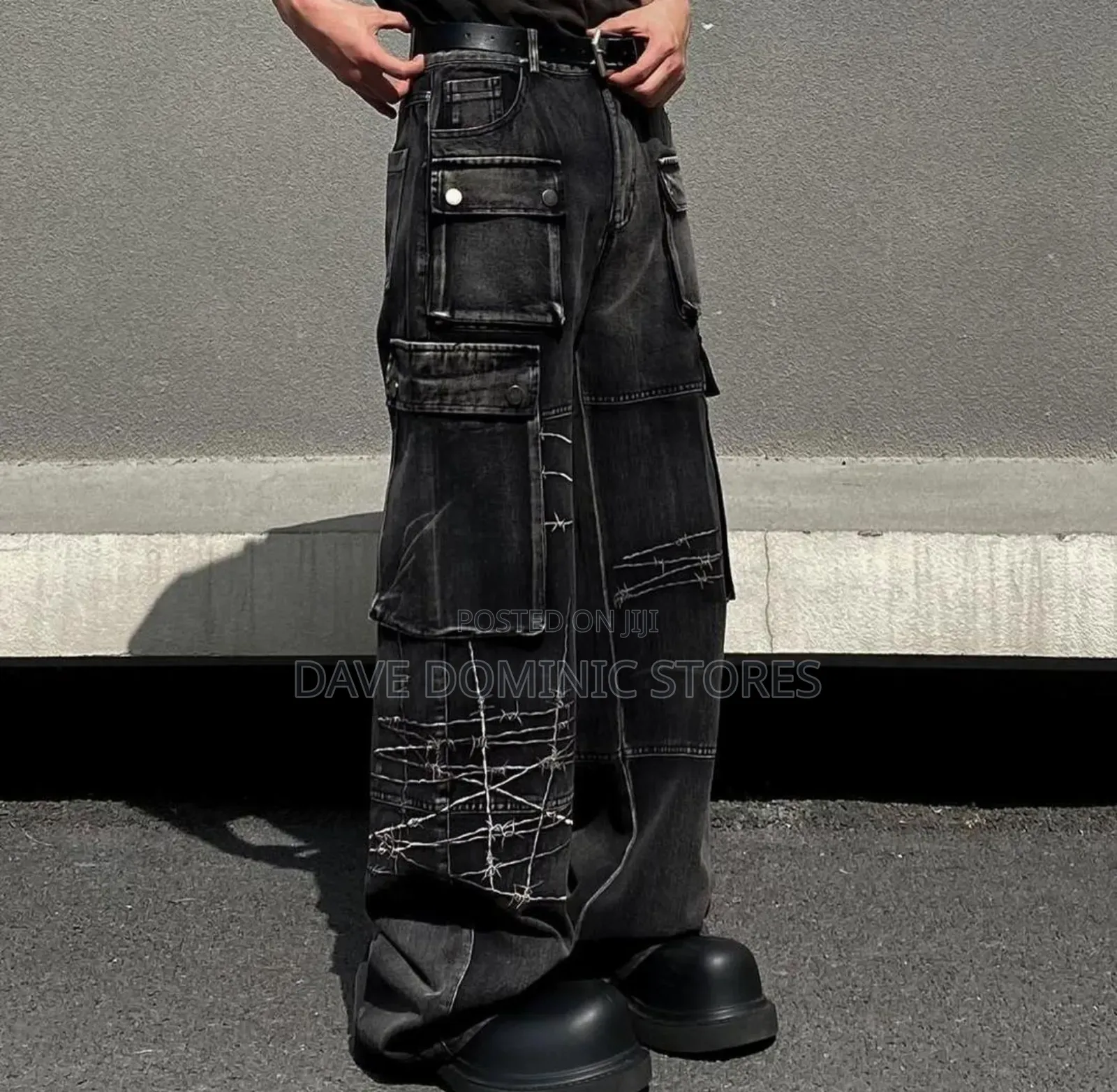 Barbed Denim Cargo Pants