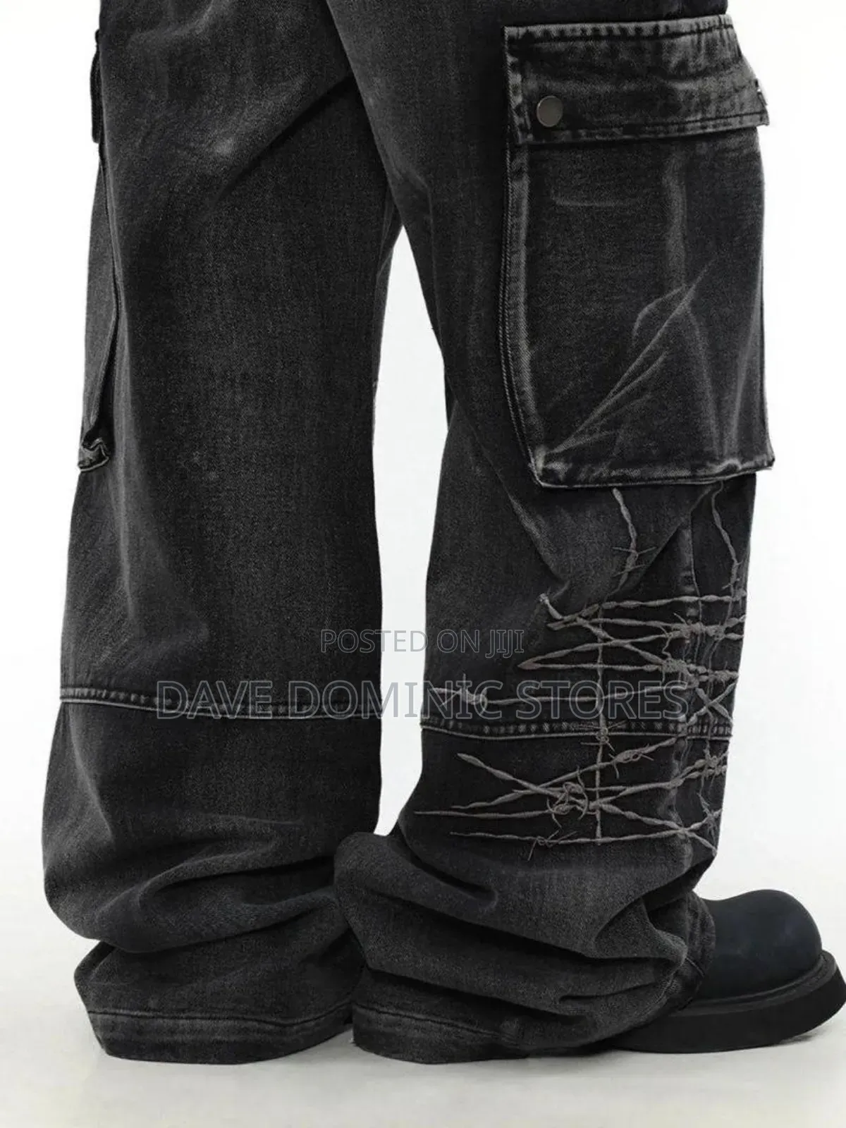 Barbed Denim Cargo Pants