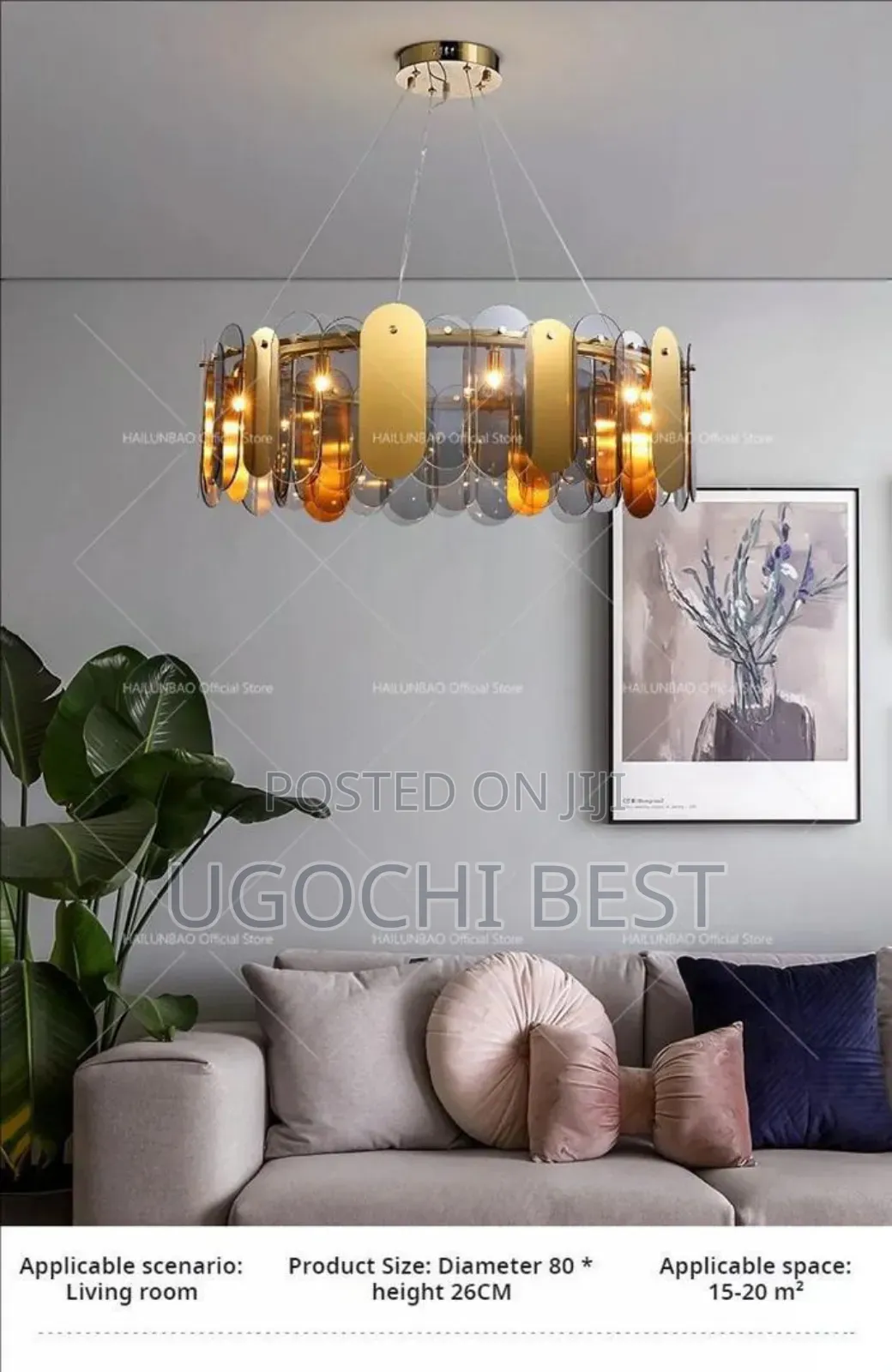 Modern Gold QND Silver Chandelier Light