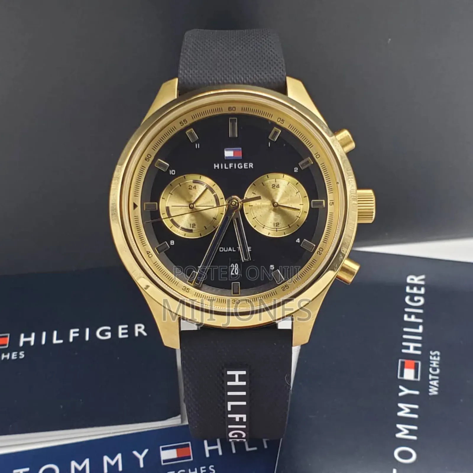 *Tommy Hilfiger Dual‐Time Rubber Battery Watch*